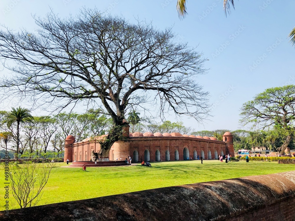 Sixty Dome Mosque exterior view